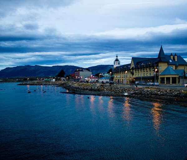 Waterfront of the city of Puerto Natales, Chilean Patagonia